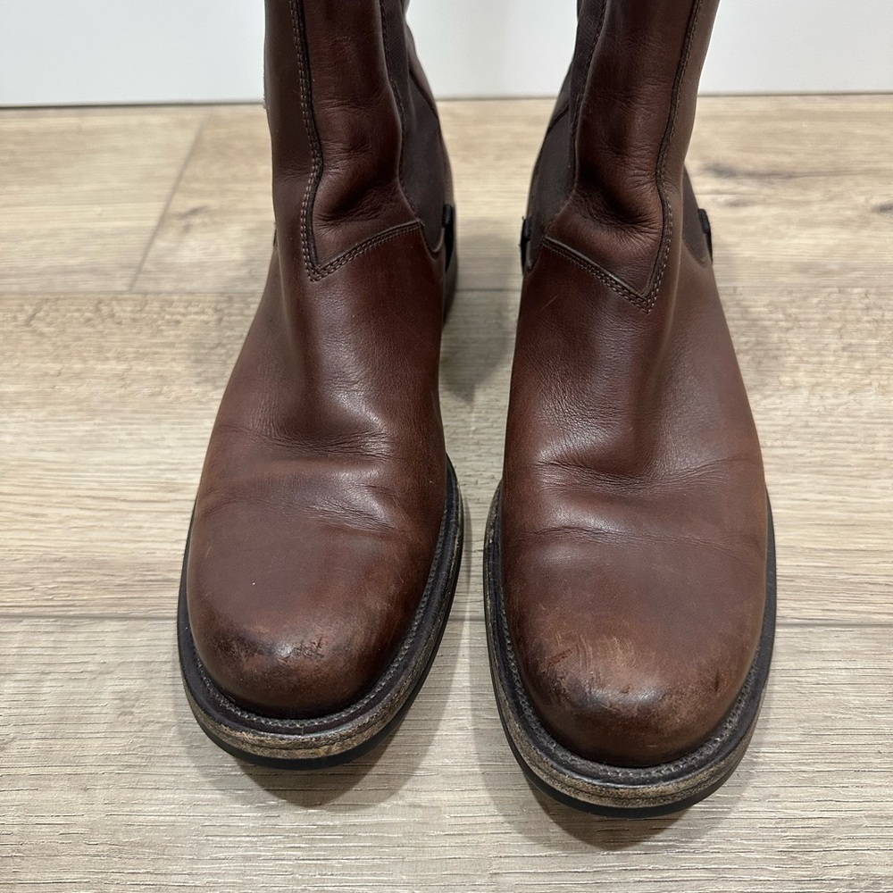 Women’s Prada brown leather made in Italy short Chelsea pull on boot size 38 - Picture 6 of 9